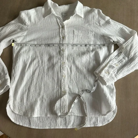 J. Crew large women’s crepe White Button-Up Shirt - Picture 2 of 4